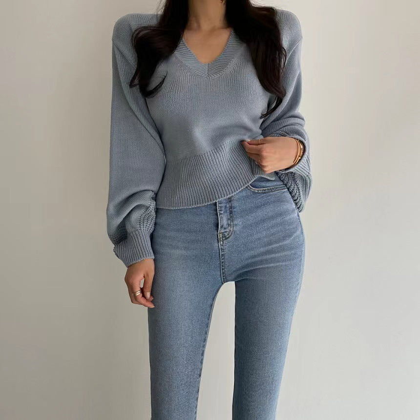 Short Slimming Versatile Knitted Top