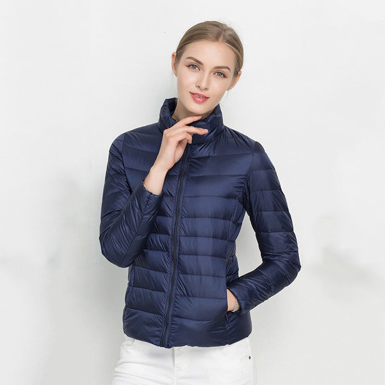 Standing Collar Slim Down Jacket