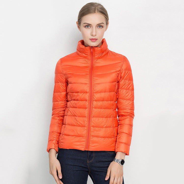 Standing Collar Slim Down Jacket