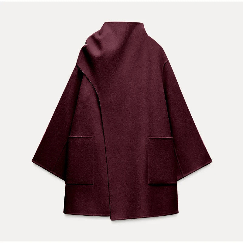 Women's Fashionable Comfortable Collar Woolen Coat