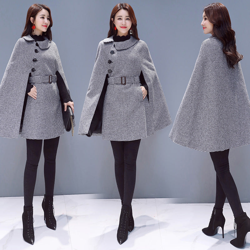 Shawl cloak woolen coat