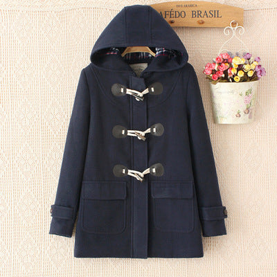 Japanese Girls School Student Uniform JK Horn Buckle Coat Trench Cute Winter Long Sleeves Outwear 5 Colors