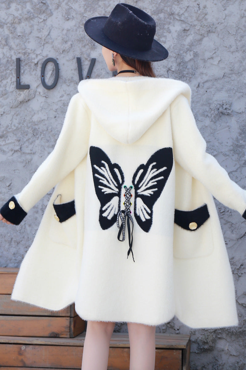 Loose faux velvet jacket