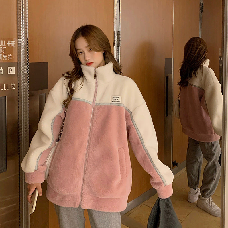 Korean Version Loose Small Standing Collar Thickened Cotton Clothes