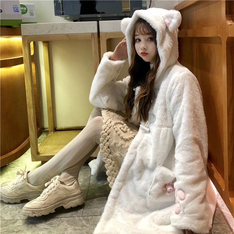 Hooded Cute Cat Ears Cotton Padded Coat Women
