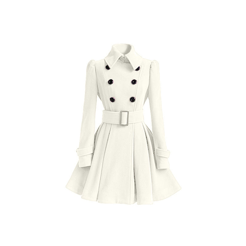 Fashion Slim Long Women's Polyester Fiber Coat