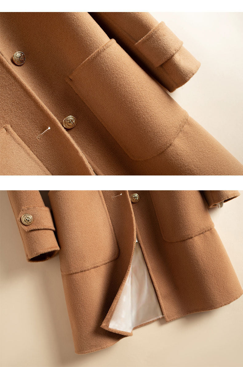 Women's Thick Mid-Length Woolen Coat