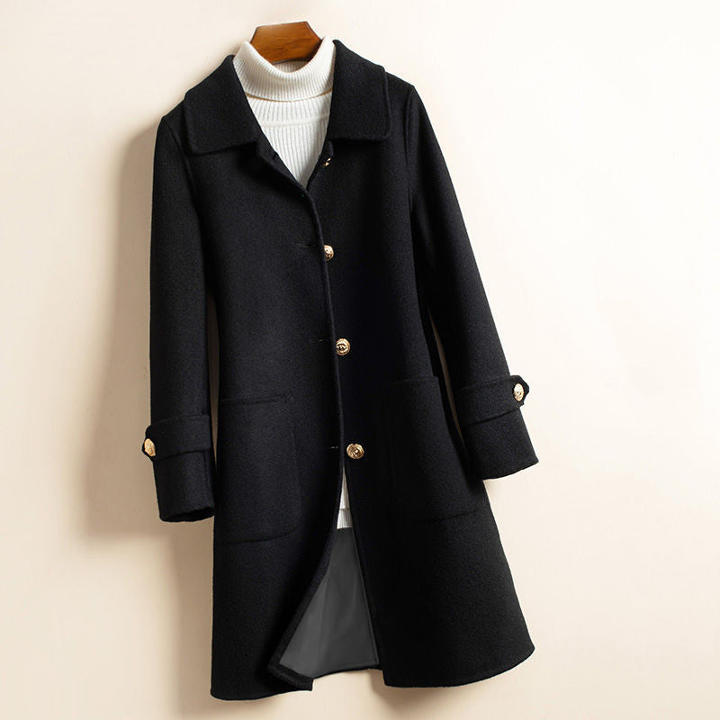 Women's Thick Mid-Length Woolen Coat