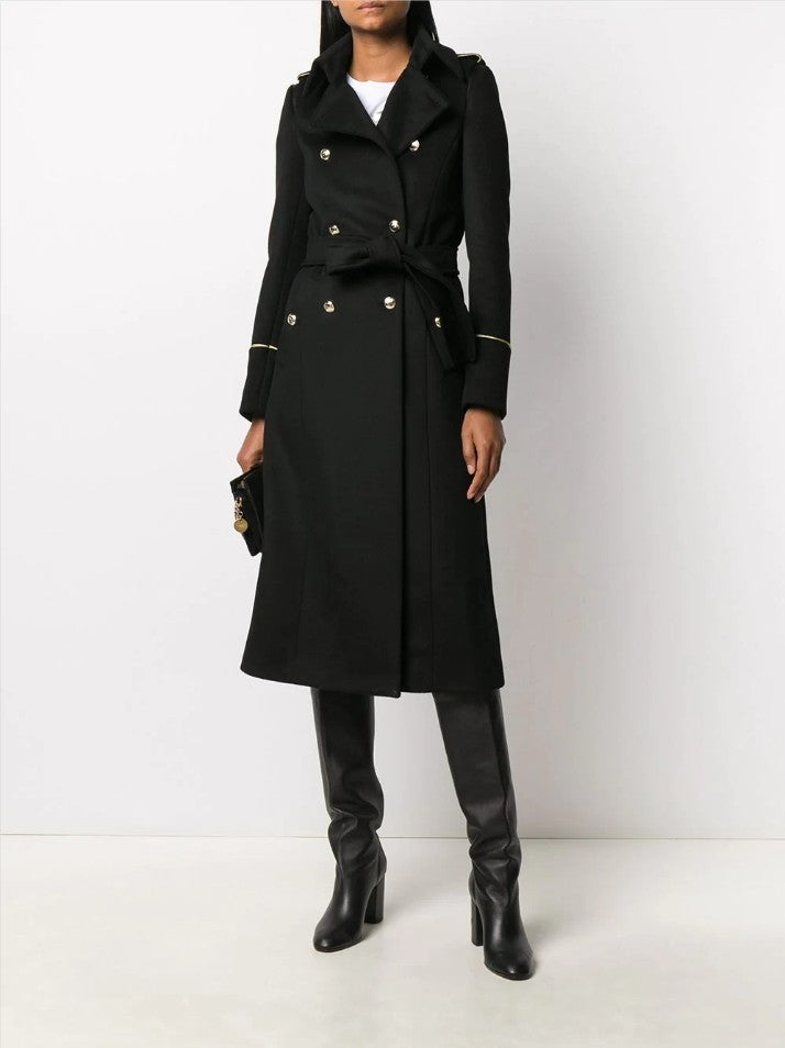 Slim Back Slit Long All-Match Coat Woolen Coat
