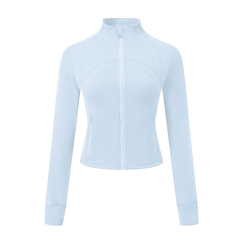 Spring And Summer Thin Double-sided Brushed Slim Fit Stretch Stand Collar Jacket