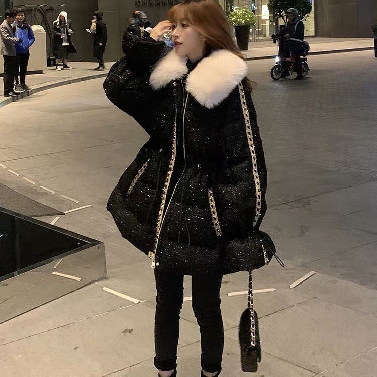 Women's Small Fragrant Style Cotton Coat Mid-length