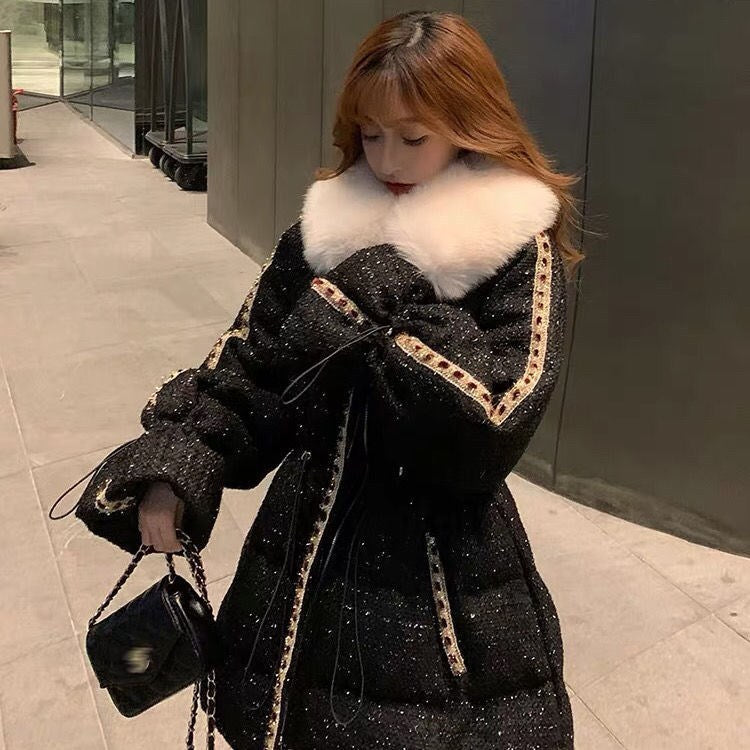 Women's Small Fragrant Style Cotton Coat Mid-length