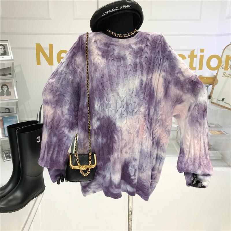 High street retro tie-dye sweater women