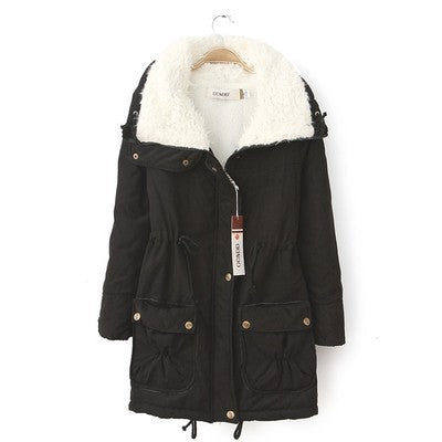 Candy-colored waist-strap cotton coat