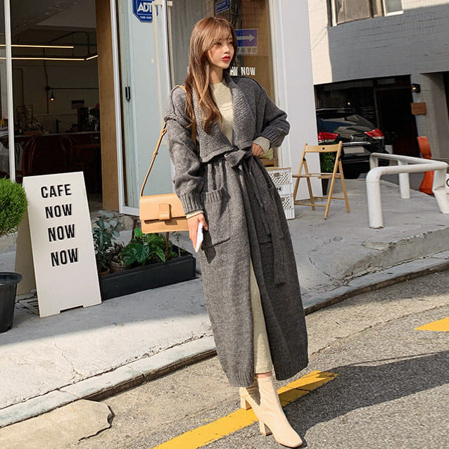 Anything goes with a long sweater coat