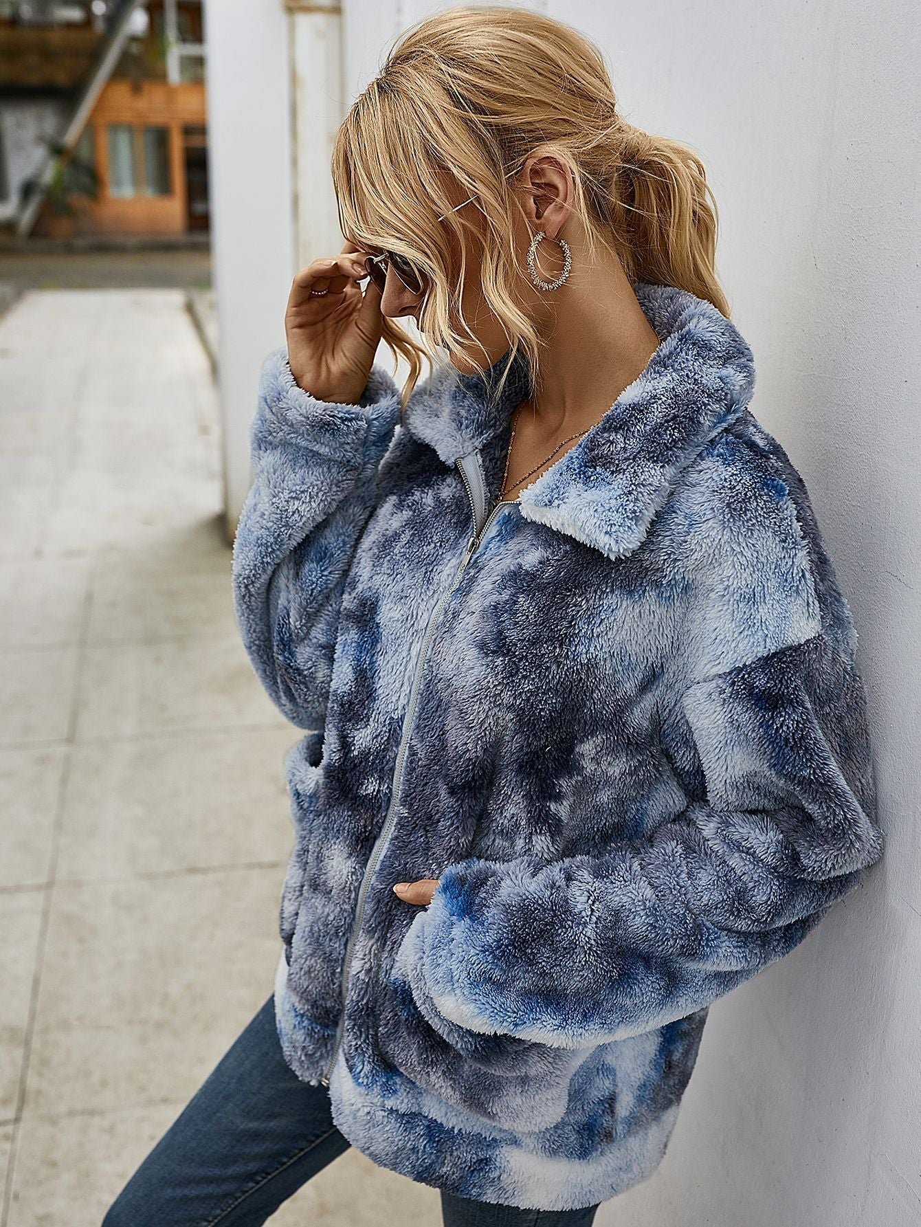 Women's dyed wool coat