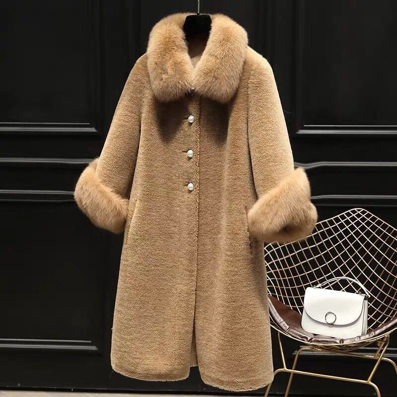 Women's Casual Sheep Shearing Coat Mid-length