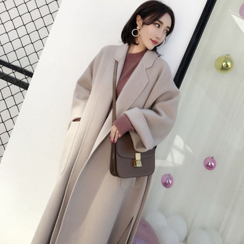 Medium length woolen coat