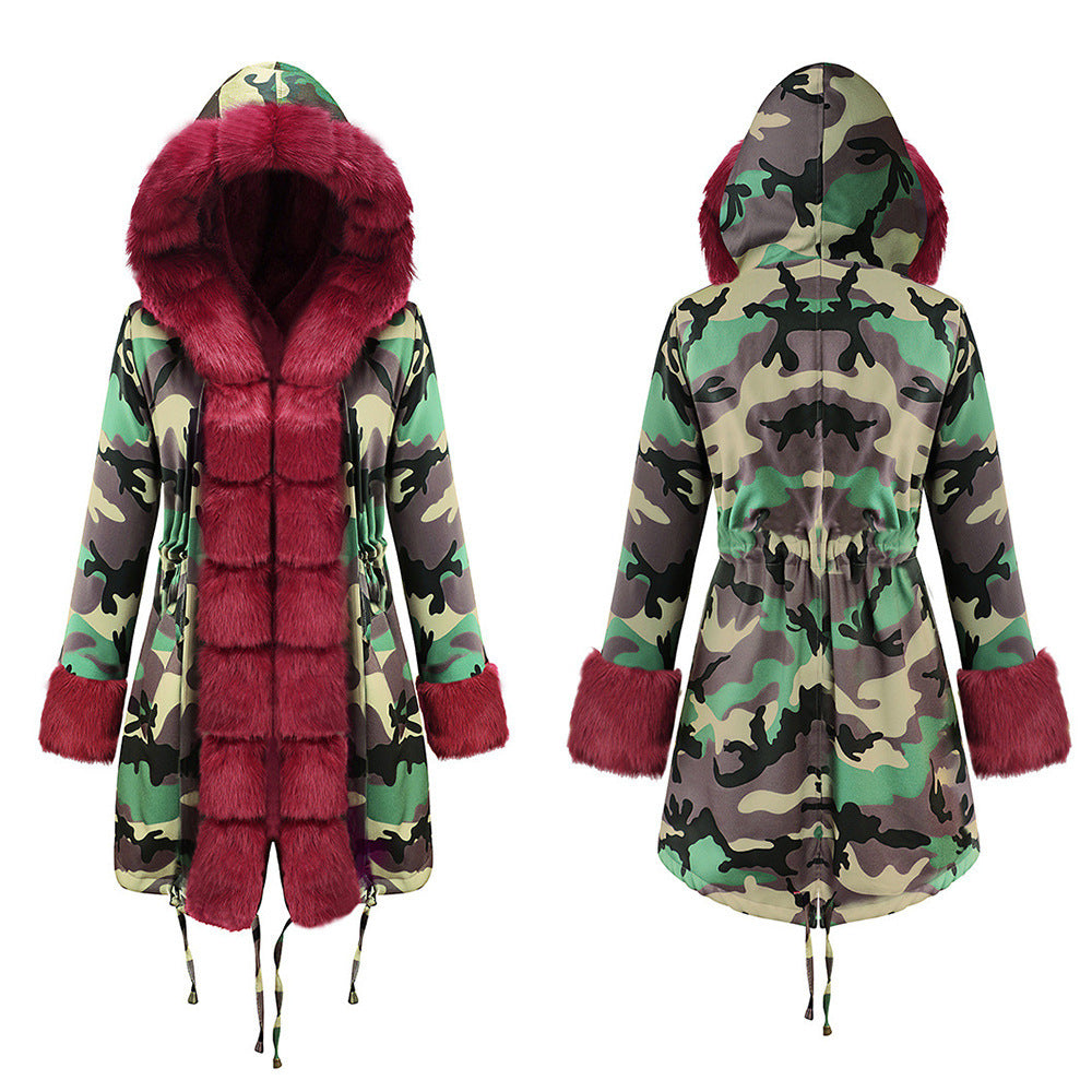 European and American women's long cotton coat