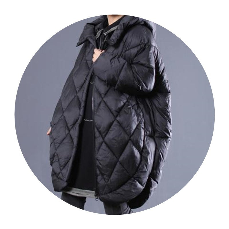 Mid-length hooded cotton jacket