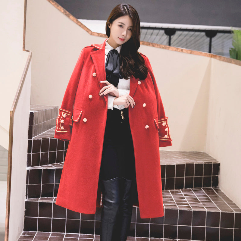 British court military uniform wind long woolen coat