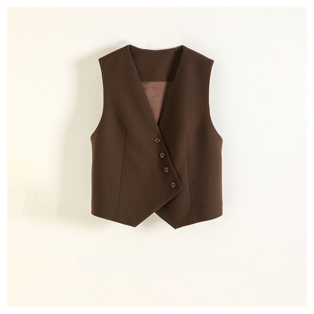 Gilet de costume en laine au design rétro