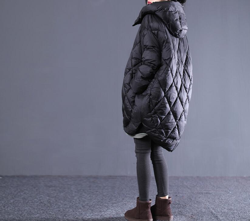 Mid-length hooded cotton jacket
