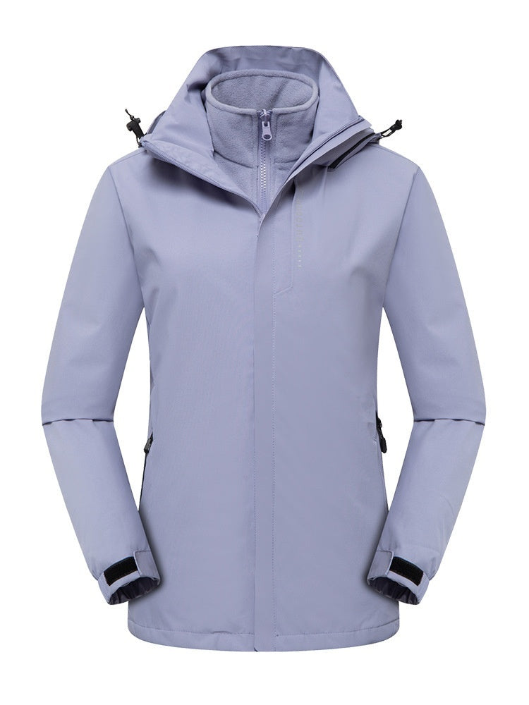 Shell Jacket Two-piece Set Coat Fleece Lined Removable Waterproof
