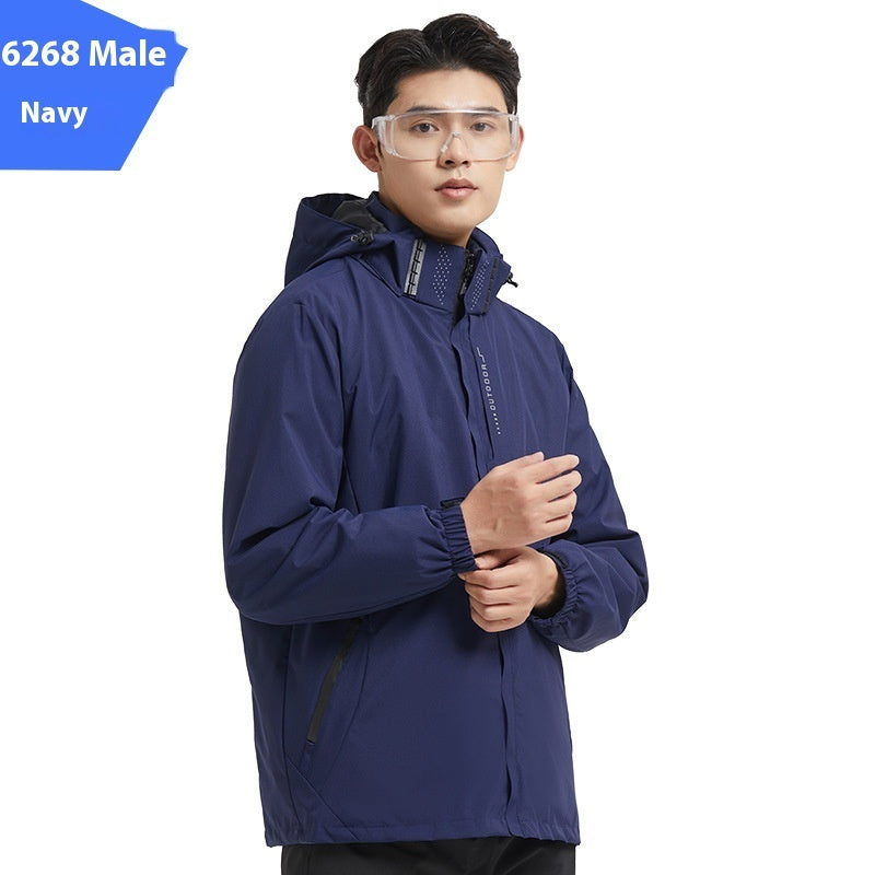 Shell Jacket Two-piece Set Coat Fleece Lined Removable Waterproof