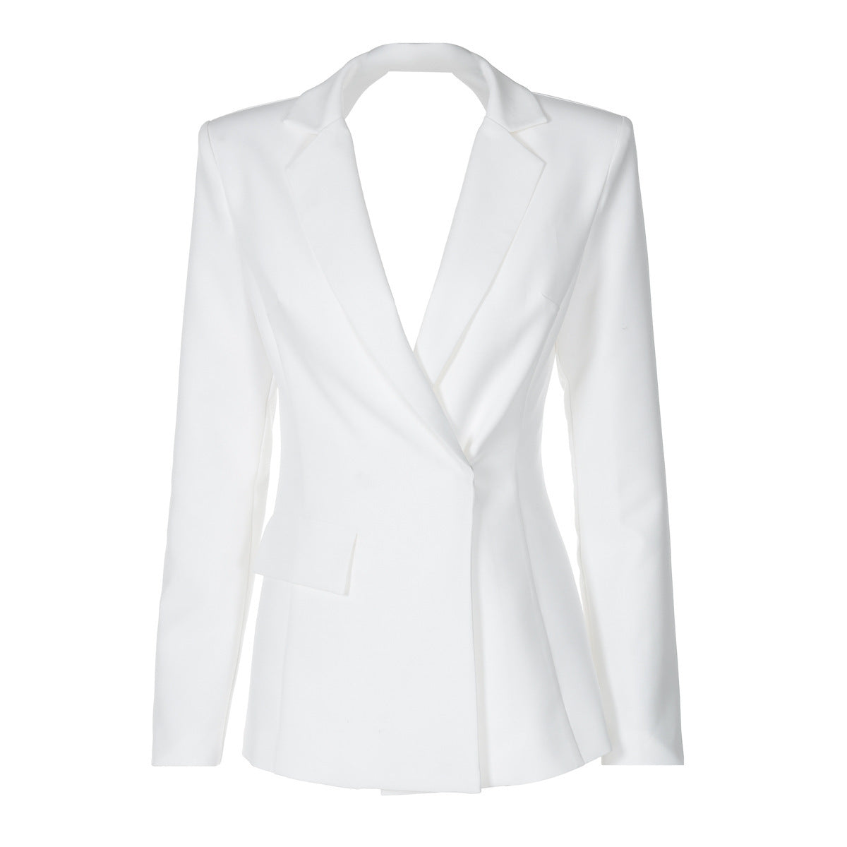 Sexy No Back Slim Fit Long Sleeve Suit Coat