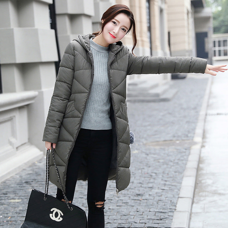 Down Padded Jacket Plus Size Thickening Slim Mid-length Women's Clothing