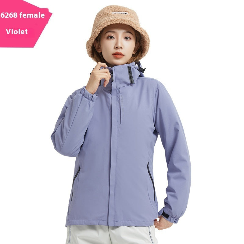 Shell Jacket Two-piece Set Coat Fleece Lined Removable Waterproof