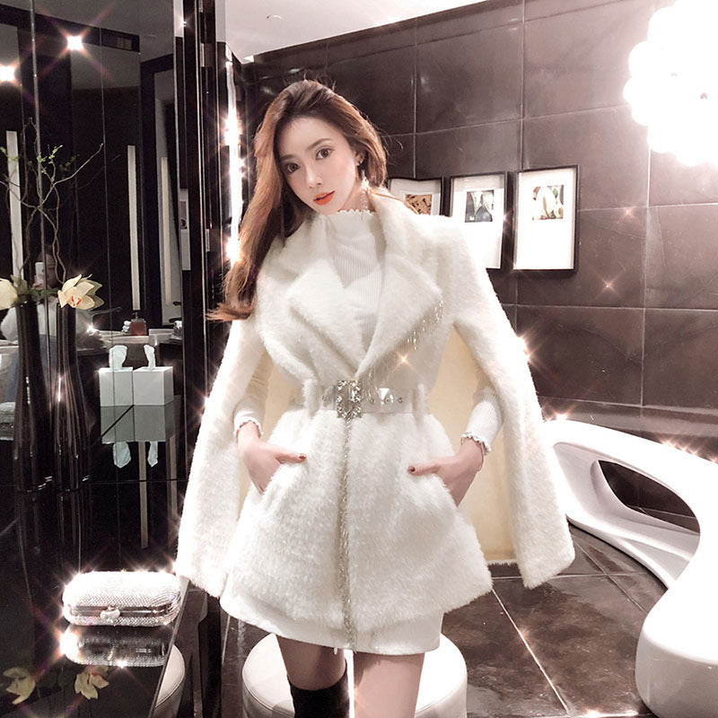 Tassel and Beaded Cape Coat