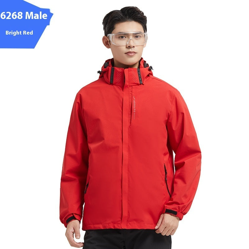 Shell Jacket Two-piece Set Coat Fleece Lined Removable Waterproof