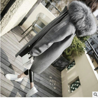 Autumn And Winter Fat Plus Size Women's Mid-length Woolen Coat