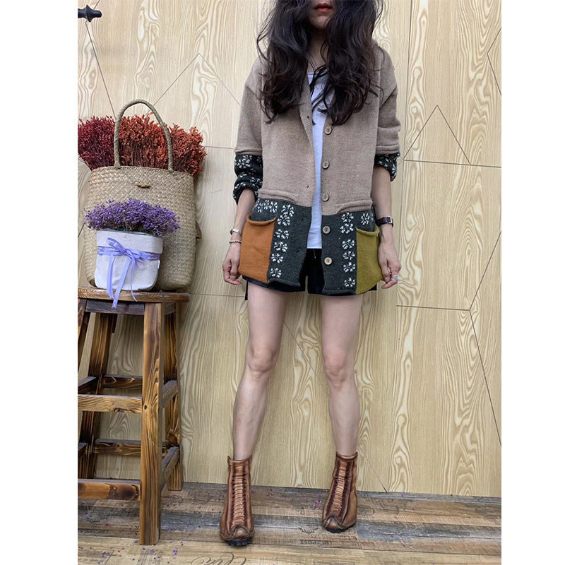 Early Autumn New Jacquard Knitted Cardigan Women's Coat