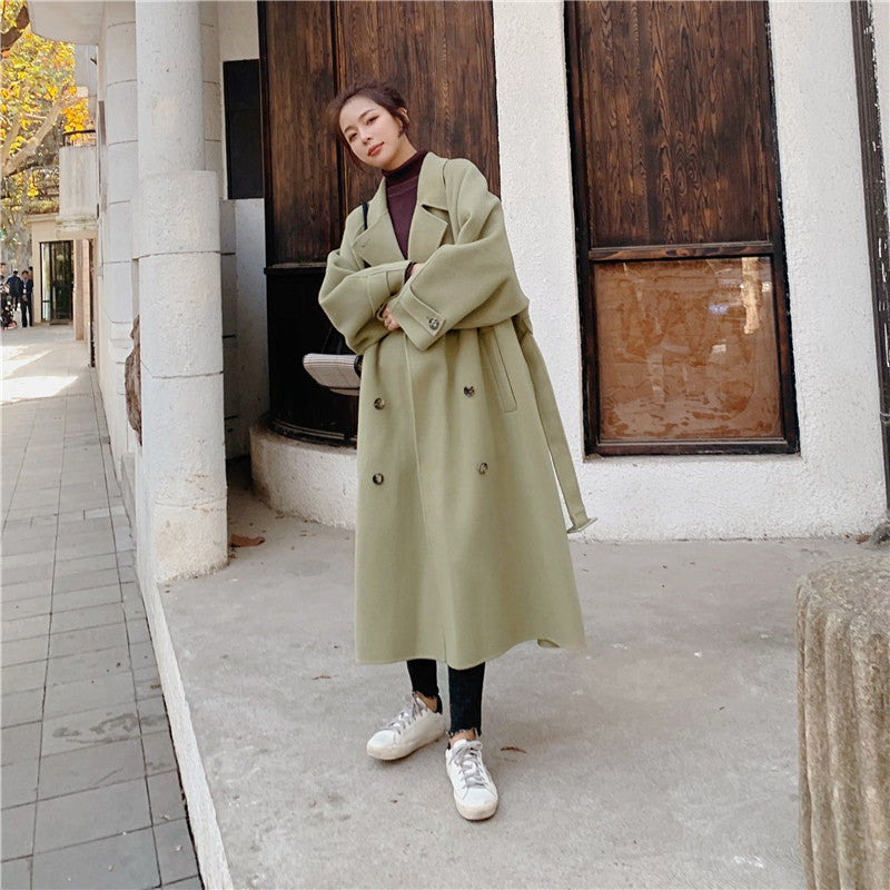 Temperament Is Popular Gentle Small Wild Coat Retro Thick Woolen Coat