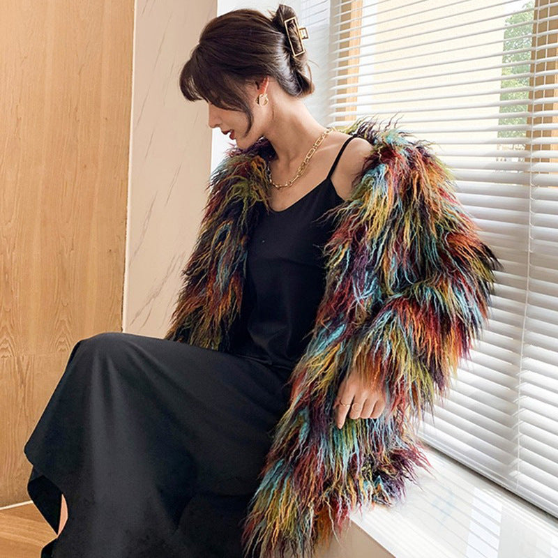 Women's Lamb Wool Mid-length Thickened Beach