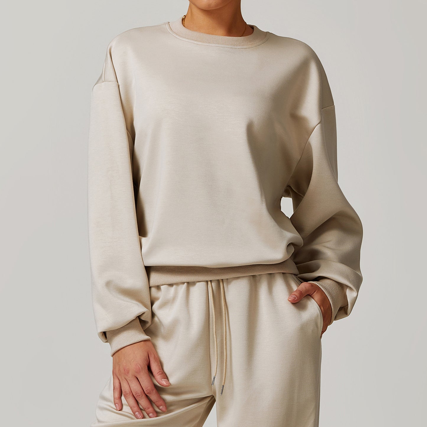 Spring Crew Neck Casual Women's Sweater Loose Long Sleeve