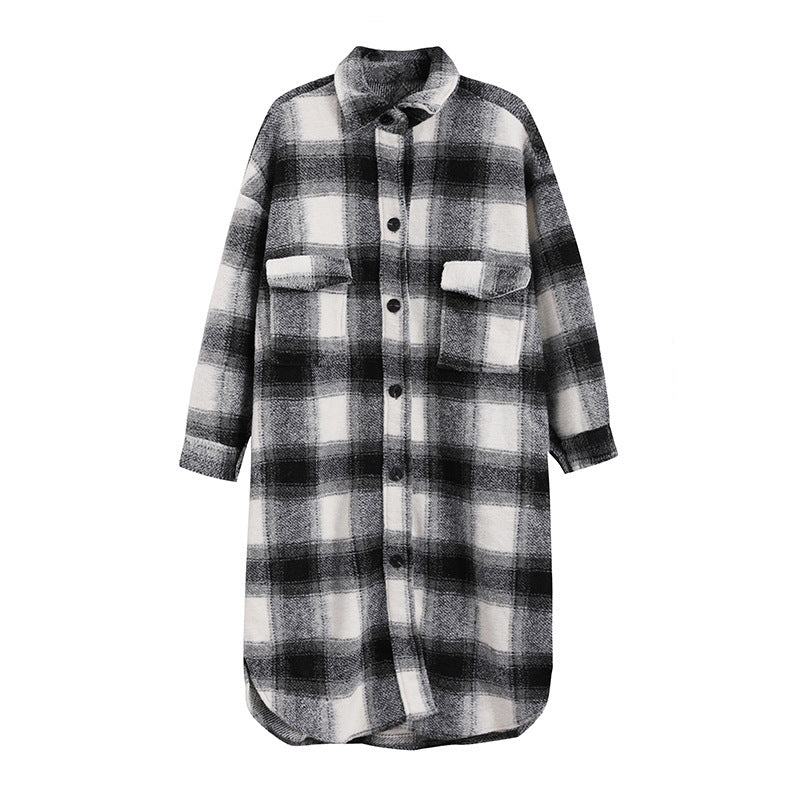 Plaid Net Red Woolen Coat Small Windbreaker