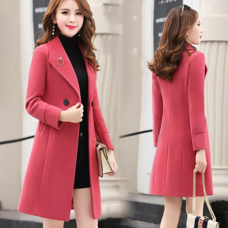 Thick Woolen Coat Women Middle-Aged and Elderly Plus Cotton