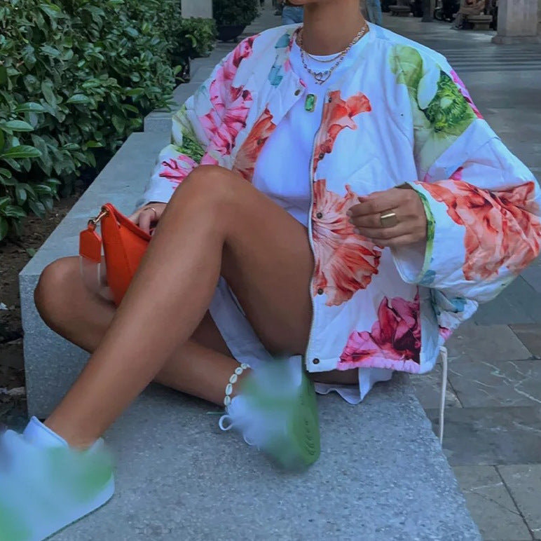 Women's Printed Long-sleeved Jacket