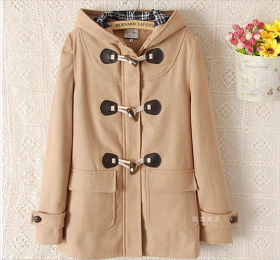 Japanese Girls School Student Uniform JK Horn Buckle Coat Trench Cute Winter Long Sleeves Outwear 5 Colors