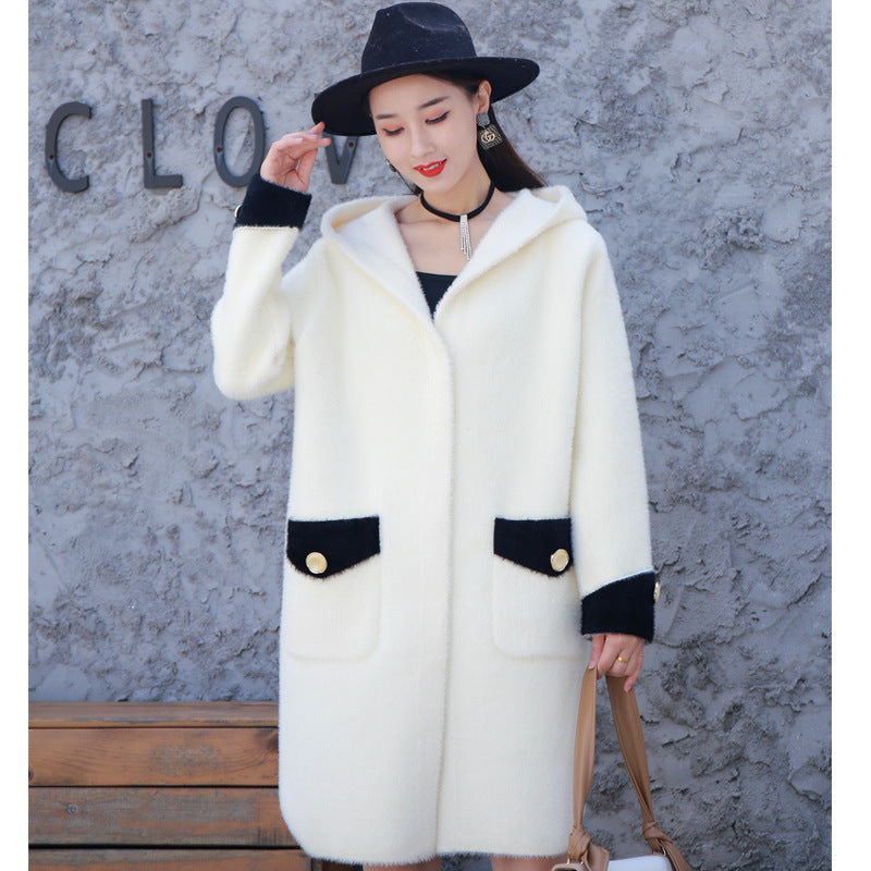 Loose faux velvet jacket