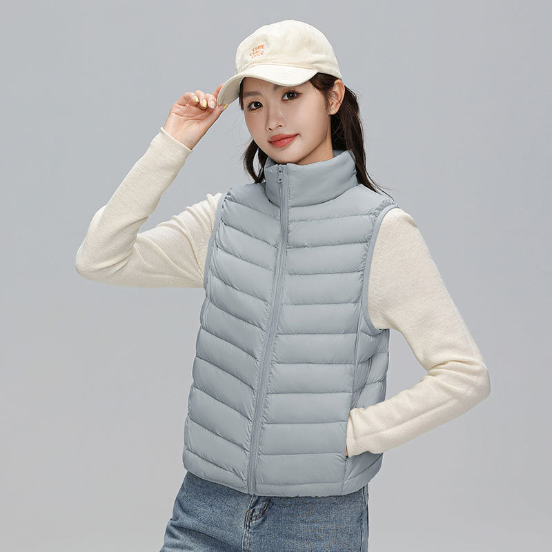 Stand Collar Outer Wear Slimming Plus Size Down Vest Vest
