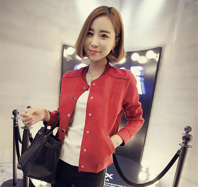 Solid Color Long-sleeved Stand-collar Slim Fit Plus Size Fringed Jacket
