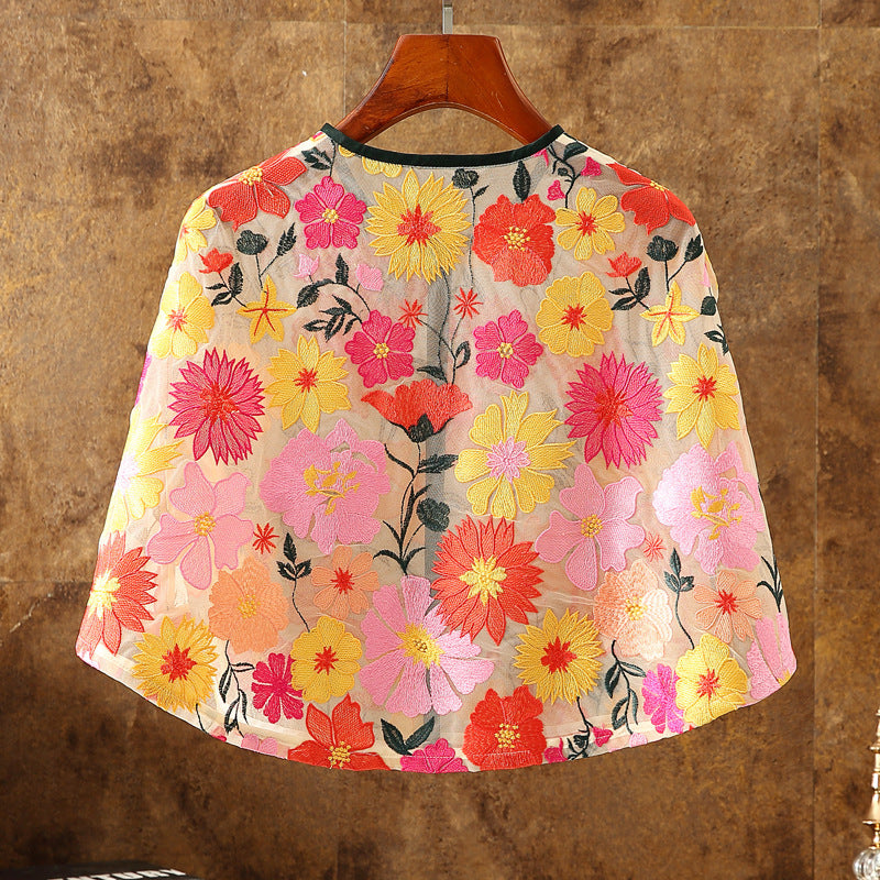 Round Neck Cardigan Short Outer Cape Shawl