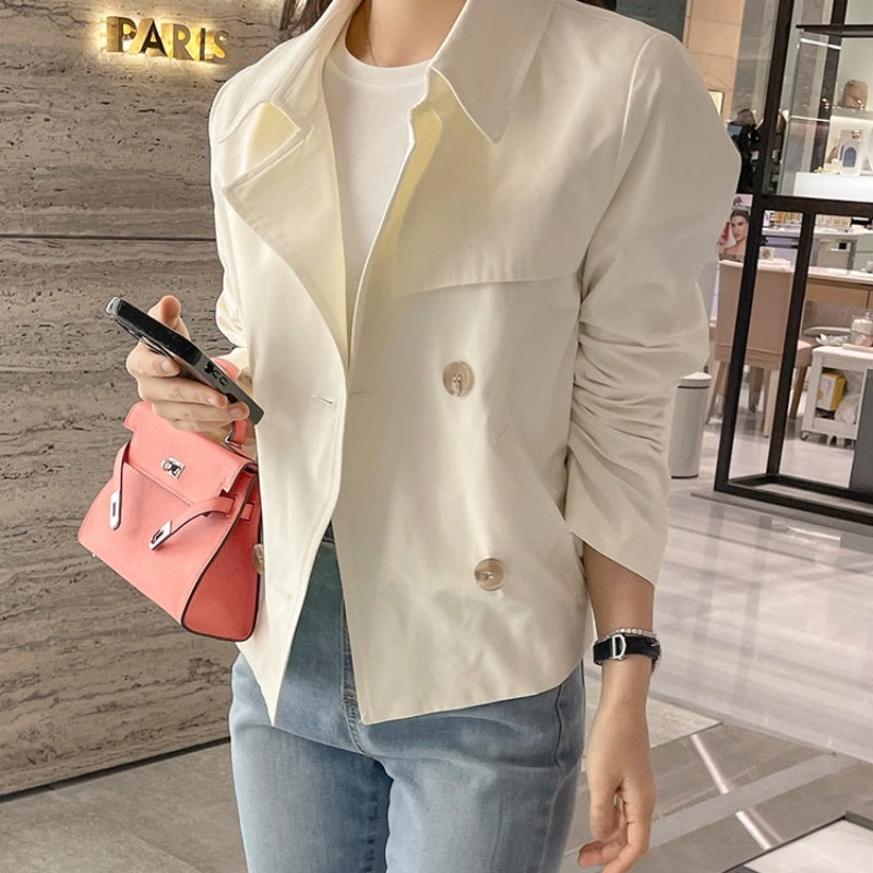 Loose Double Breasted Cardigan Short Coat