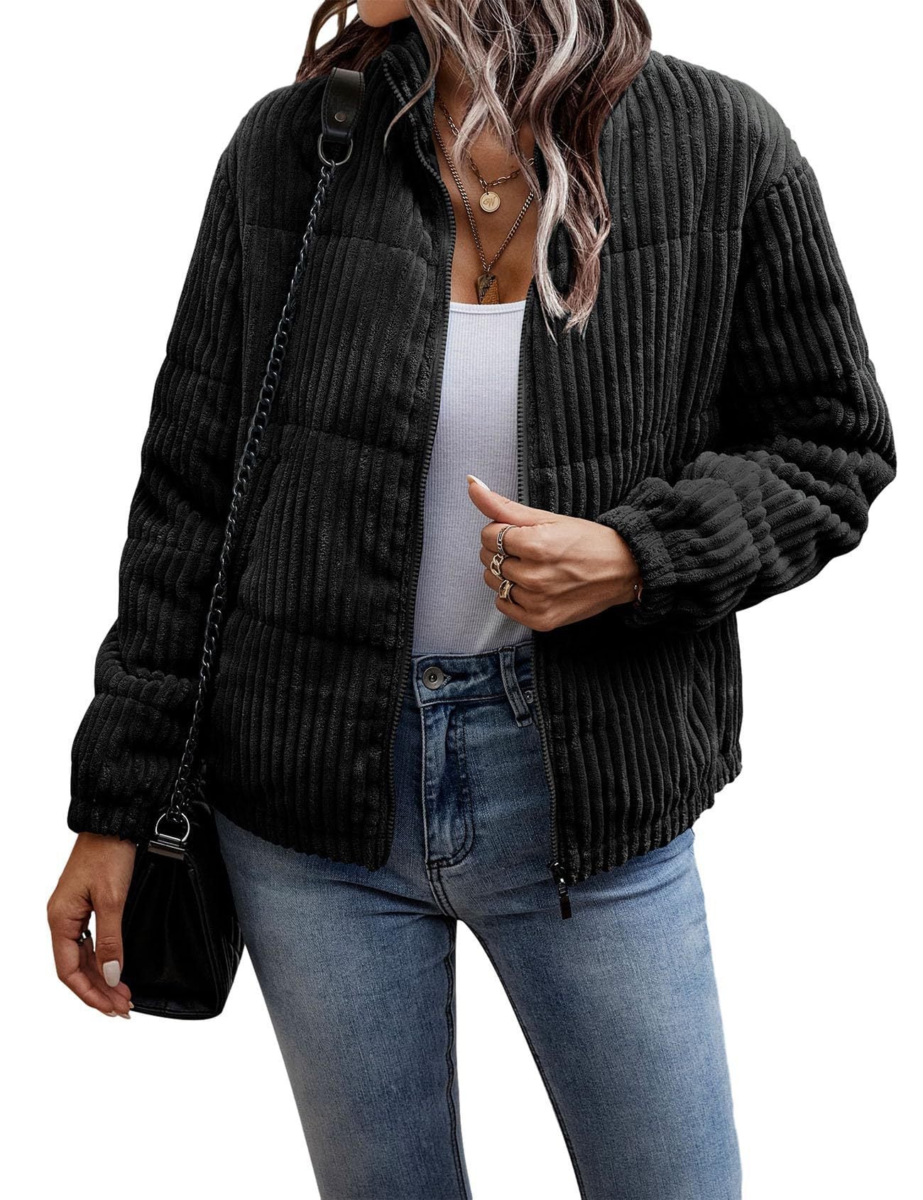 Veste légère à cordon de serrage et poche courte