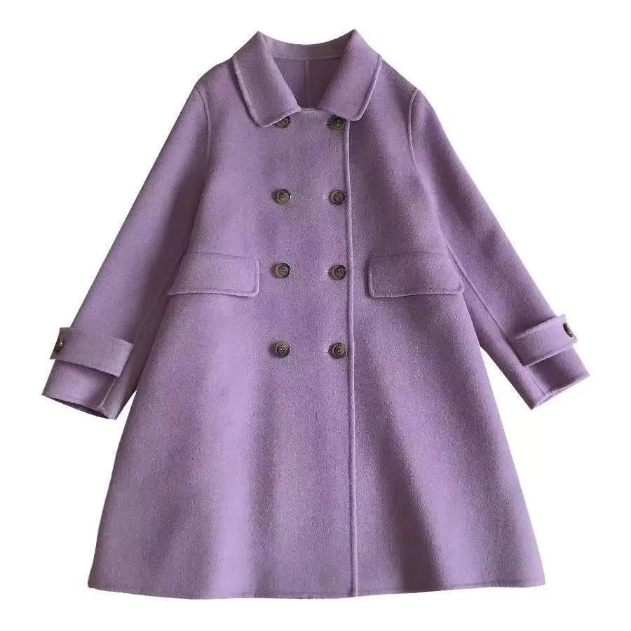 Mid-length Korean Style Doll Collar Autumn And Winter Woolen Woolen Coat